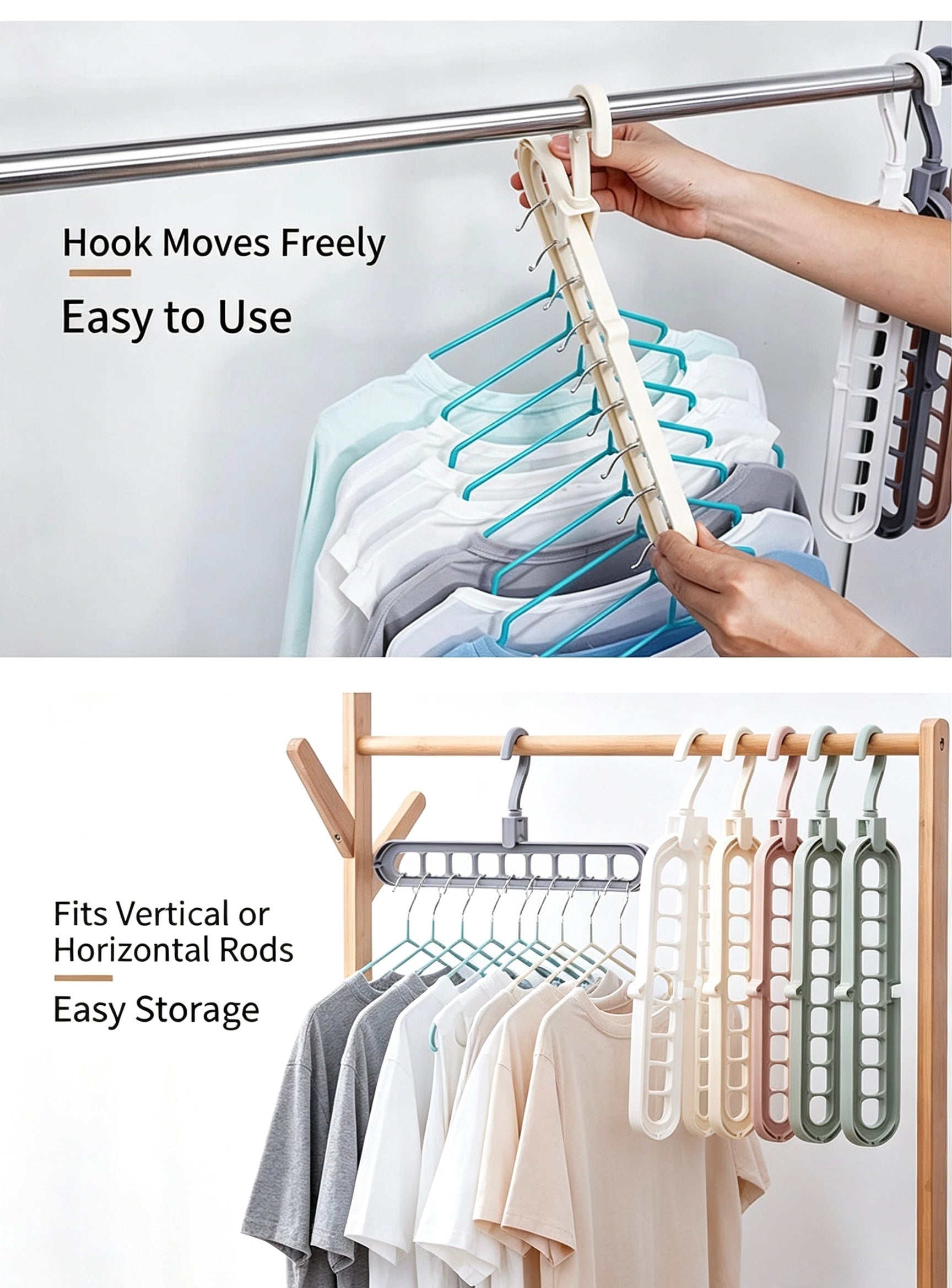 9-in-1 Smart Clothes Hanger | Multifunctional Folding Hanger for Closet Organization