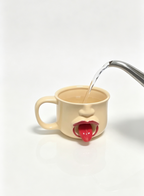 Silly Tongue Face Ceramic Mug | Weird Fun Novelty Coffee Cup