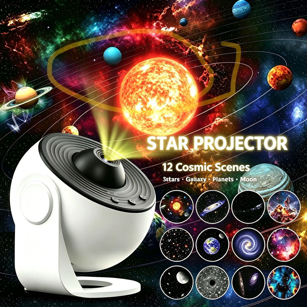 Star Projector, 13Cosmic Scenes Galaxy Projector for Bedroom，USB